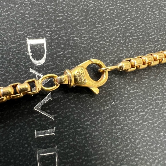 David Yurman 18k Gold Medium Box Chain 3.4mm 22” Men Women Retail $6080. - Picture 6 of 6